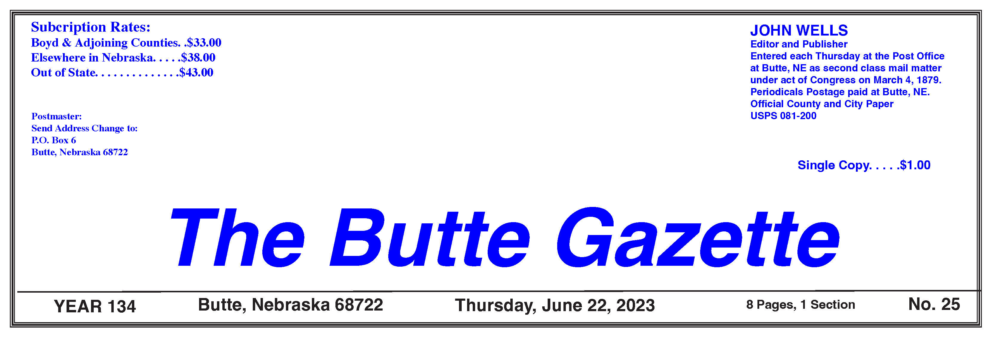 Butte Gazette logo